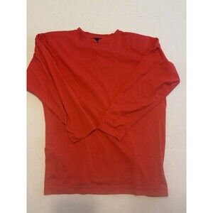 Hunters Run Men’s L Red Long Sleeve Crew Neck Solid Jersey Knit Logo Tee